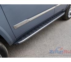 Cadillac Escalade 2015 Пороги алюминиевые с пластиковой накладкой (карбон серые) 1920 мм ( компл ) Артикул: CADESC15-14GR