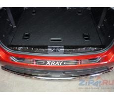 Lada XRAY 2016- Накладка на задний бампер (лист зеркальный надпись XRAY) ( шт ) Артикул: LADXRAY16-08