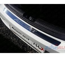 Hyundai Accent 2014- Накладка на задний бампер (лист зеркальный) ( компл ) Артикул: HYUNACC14-05