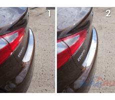Kia Cerato 2015- Накладка на задний бампер (лист зеркальный) ( шт ) Артикул: KIACER15-03