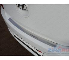 Hyundai Solaris (седан/хетчбэк) 2014- Накладка на задний бампер (лист зеркальный) (только хетчбэк) ( шт ) Артикул: HYUNSOL14-06