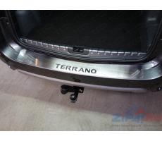 Nissan Terrano 2014- Накладка на задний бампер (лист шлифованный надпись TERRANO) ( шт ) Артикул: NISTER14-26