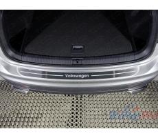 Volkswagen Tiguan 2017- Накладка на задний бампер (лист шлифованный надпись Volkswagen) ( шт ) Артикул: VWTIG17-41