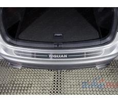 Volkswagen Tiguan 2017- Накладка на задний бампер (лист шлифованный надписьTiguan) ( шт ) Артикул: VWTIG17-39