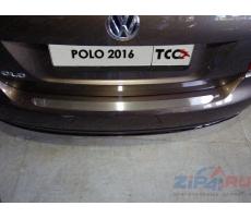 Volkswagen Polo 2016- Накладка на задний бампер (лист шлифованный) ( шт ) Артикул: VWPOLO16-13
