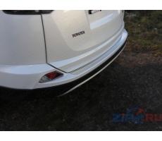 Toyota RAV4 2015- Накладки на задний бампер (лист зеркальный) ( компл ) Артикул: TOYRAV15-06