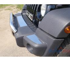 Jeep Wrangler 5D (3,6) 2006- Накладки на передний бампер (зеркальные) (комплект 3 шт.) ( компл ) Артикул: JEEPWRAN5D(3.6)14-20