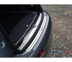 Audi Q7 2015- Накладки на задний бампер (лист шлифованный надпись audi) ( шт ) Артикул: AUDIQ715-07